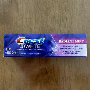 アメリカ 歯磨き粉 クレスト 3D ホワイト ラディアントミント ホワイトニング Crest 3D White Radian mint Toothpaste 24g 旅行携帯用 新品
