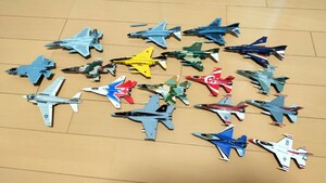 1/144 戦闘機プラモデル 食玩 素組 完成品 エフトイズ 童友社 等 F-16 F-1 F-35 A-6 mig-29 F-15など 一部破損あり