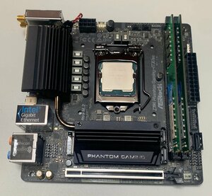 【中古】ASRock Z390 Phantom Gaming-ITX/ac 付属品無し + i5-9400 16GBメモリ2枚 / LGA1151 Mini-ITX 9560NGW