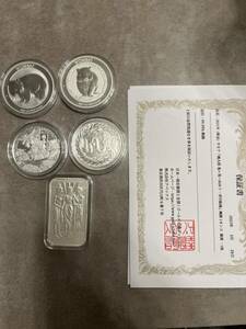 銀貨 1oz 1オンス銀貨　記念コイン　世界　外国　サモア　まとめ　純銀　シルバーコイン　純銀バー　インゴット
