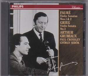 ★CD PHILIPS フォーレ:ヴァイオリンソナタ第1番.第2番.グリーグ:ヴァイオリンソナタ第3番*グリュミオー.クロスレイ.シェベック