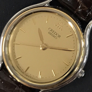 セイコー クレドール クォーツ 腕時計 レディース 18KT + SS 未稼働品 純正ベルト 4J61-0A60 保存箱付き SEIKO