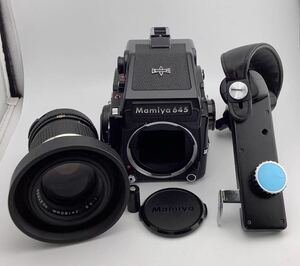 MAMIYA 645 マミヤ フィルムカメラ 昭和 レトロ アンティーク グリップ レンズ セット部品取り [k8301-y241]