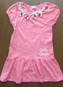 美品　シャーリーテンプル　日本製　130サイズ　半袖　ワンピース　ドレス　ピンク　子供服　キッズ　女の子　ピンク　チェリー　リボン
