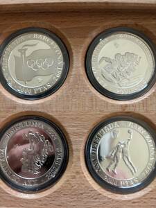1992年バルセロナオリンピック記念プルーフ銀貨　2000PTAS　銀貨4枚Fセット