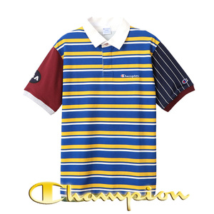 ◆新品 Champion GOLF チャンピオン ゴルフ クレイジーストライプ 半袖 ポロシャツ メンズ L 定価10,450円 抗菌防臭 速乾 鹿の子 カノコ
