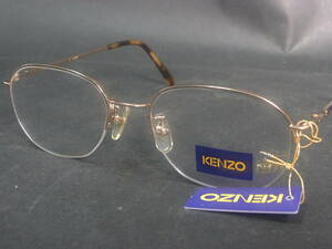 (B677) 未使用 タグ付き KENZO メガネ フレーム べっ甲調 ゴールド ケンゾー ファッション 小物 メンズ レディース
