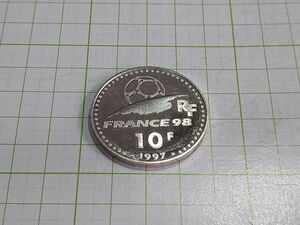 フランス　１９９８年ワールドカップ記念　１０フランプルーフ銀貨　２２ｇ　未使用　硬貨　コイン　