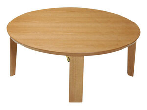 座卓 ローテーブル 90センチ丸 円形 ナチュラル色 折れ脚 丸型テーブル 国産品 MARON