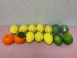 【未開封品含む・送料無料】ダミーフルーツ 食品サンプル 装飾用 ディスプレイ用 レモン ライム みかん 14個セット