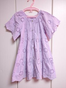 ザラ ZARA ワンピース 子供用 キッズ 紫 4-5y 110cm ZAOIZBMH