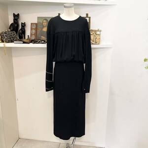 SONIA RYKIEL/one-piece/long/black/70年代/ソニアリキエル/ワンピース/黒/長袖/長め