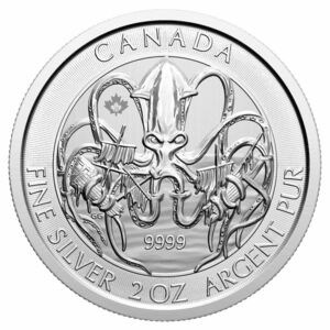 純銀　2オンス　銀貨　2020 2 oz Canadian Kraken Silver Coin - Creatures of the North