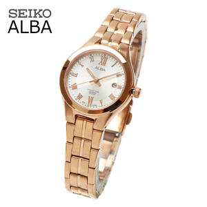 SEIKO セイコー ALBA アルバ AH7E56 レディース ピンクゴールド ローズゴールド ビジネス アナログ カレンダー 腕時計 女性用 ブレスレット