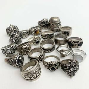 1円~! シルバー リング 21点 まとめ 山 総重量 323.8g 925 silver SILVER 指輪 sterling アクセサリー COMEHEART BLESS AGATHA 14～28号