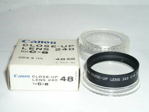6236● Canon 48mm CLOSE-UP LENSE 240 for C-8、レトロなパッケージ 元箱入り ●