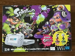 【送料無料】Wii U スプラトゥーン セット (amiibo アオリ・ホタル無し／Wii コントローラー3本付き)