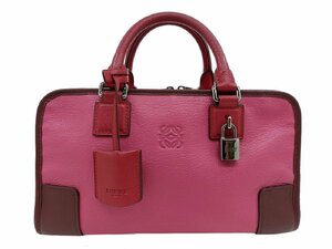 極美品！LOEWE【ロエベ】352.35AA03 アマソナ 28 レザー レディース ハンドバッグ トリコロール （4201）