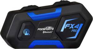 【送料込】　FODSPORTS バイク インカム FX4 PRO インカム 4人同時通話 バイ用Bluetooth ヘッ