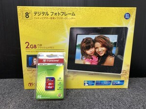 K1884 M ◆新品◆ Transcend 8” デジタルフォトフレーム TS2GPF810W SDカード付き ◆未開封品◆