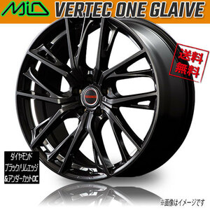 ホイール新品 4本セット マルカ M.I.D VERTEC ONE GLAIVE Dブラック/RIMエッジ&UCDC 17インチ 5H114.3 7J+40 φ73 業販4本購入で送料無料