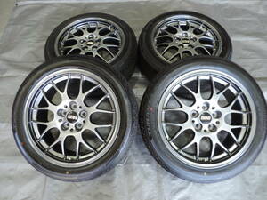 【中古セット】 BBS RG714 17インチ 7.5J+48 5H100 ＆ ブリヂストン トランザT001 205/50R17 21年製 プリウス 86 BRZ インプレッサ 鍛造