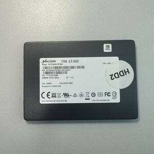 【中古】Micron 1100 SATA SSD 2048GB 2T MTFDDAK2T0TBN-1AR1ZABYY SMART正常⑦
