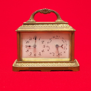 SEIKOSHA 精工舎 カレンダー付き 置時計 古時計 横型時計 琺瑯文字盤 手巻き時計 ゼンマイ式