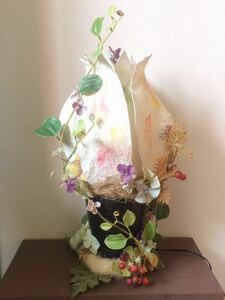 Handmade◆ランプ◆照明◆手作り花ランプ◆アーティフィシャルフラワー◆紫陽花◆美濃和紙◆世界に一つオリジナルランプ＊