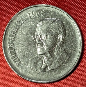 南アフリカ　50セントニッケル貨　1968年　【流通品・記念貨】　　玉ちゃんNo.3248
