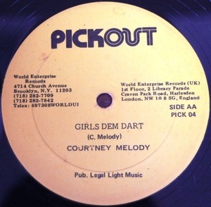 ♪COURTNEY MELODY - GIRLS DEM DART / I REMEMBER / Killer Dancehall Reggae ダブルサイダー