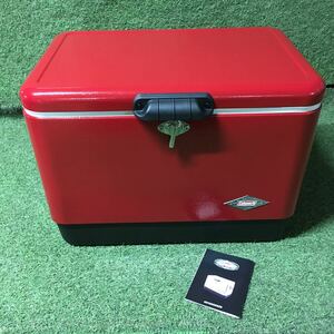 GX1258 Coleman コールマン STEEL BELTED 54QT レッド クーラーボックス キャンプ 未使用 保管品 アウトドア