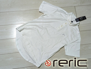 新品 reric レリック サイクリングデザイン ボタンダウン 半袖 ポロシャツ メンズ L 定価11,000円 ホワイト 白 ゆるポタ サイクルジャージ