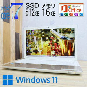 ★超美品 最上級4世代4コアi7！新品SSD512GB メモリ16GB★T554/76LG Core i7-4700MQ Webカメラ Win11 MS Office2019 H&B★P68887