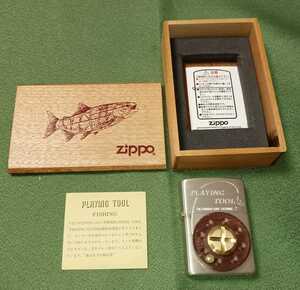 Zippo/ジッポー PLAYING TOOL 1996年製　プレイングツール　SILK WORM GUT FISHING 2　フィッシング　木箱付き