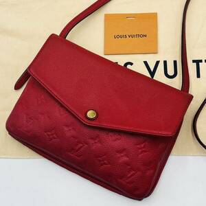 《極美品》LOUIS VUITTON ルイヴィトン モノグラムアンプラント トワイス ショルダーバッグ ポシェット ダリア 赤 レザー 本革 M50261