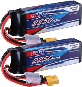 SIGP 11.1V 3S RCリポバッテリー25C 2250mAh XT60プラグ付き RC 飛行機クワッドコプターヘリコプター