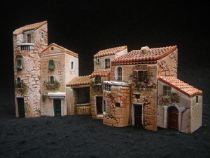 1994 miniature House 6点　ミニチュアハウス　ジオラマ　家　陶器　置物　オブジェ　フランス　GAULT HOUSE　MADE IN FRANCE　ゴーハウス