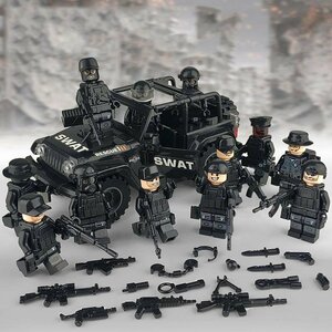 CJM431★LEGO互換 レゴ互換品 SWAT 特殊部隊 アンチテロ部隊 カスタム ミニフィグ 12体　装備　セット　想像力　知育