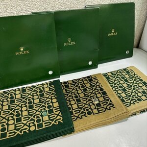 Ω希少品！【ROLEX ロレックス 純正 付属品 ハンカチ スカーフ 3枚 セット グリーン カーキ おしゃれ ロゴ 刺繍】NA01272