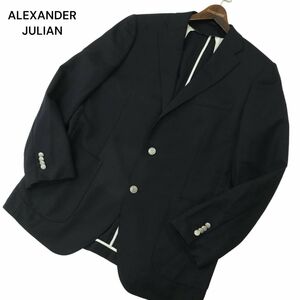 ALEXANDER JULIAN for MALE&Co. アレキサンダージュリアン タカキュー 背抜き★ ブレザー ジャケット 紺ブレ Sz.LL　メンズ　A4T02945_3#O