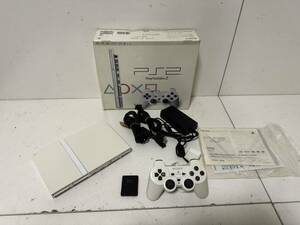 【完品】【ソニー 薄型 PS2 本体セット SCPH-77000 CW セラミックホワイト メモリーカード コントローラー アダプタ 】