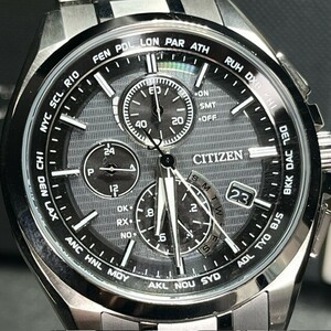 CITIZEN ATTESA シチズン アテッサ AT8040-57E エコドライブ Eco-Drive 腕時計 ソーラー電波 チタン クロノグラフ ブラック アナログ