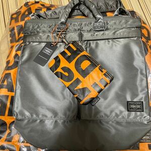 【未使用】PORTER / COMME des GARCONS x TANKER HELMET BAG S ポーター コムデギャルソン ヘルメットバッグ Ｓ　シルバーグレー 381-17405