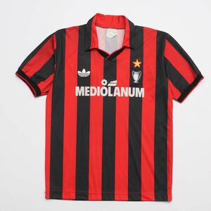 TH4173▽イタリア製 ACミラン Milan アディダス製 90-92 ホーム レプリカ ユニフォーム 衿付き 半袖 メンズM