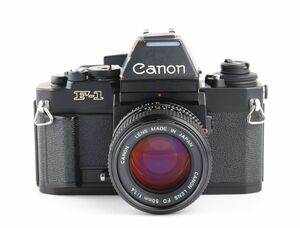 06703cmrk Canon New F-1 AEファインダー + New FD 50mm F1.4 MF一眼レフ フィルムカメラ