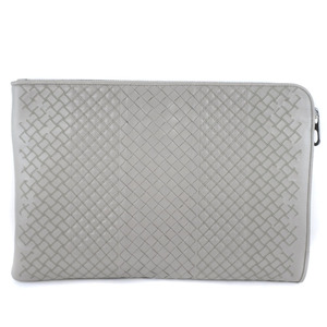 BOTTEGAVENETA ボッテガヴェネタ イントレチャート　 クラッチバッグ カーフ グレー メンズ【55150410】中古