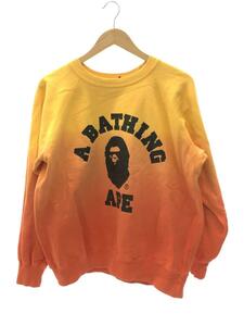 A BATHING APE◆スウェット/-/コットン/YLW/無地/90s/日本製/グラデーション