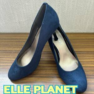 靴 ◆ ELLE PLANET◆ ヒールパンプス 23.5cm ネイビー ◆ エル プラネット ◆ レディース シューズ 
