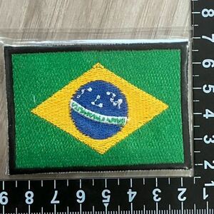 1枚のみ　ブラジル　国旗　アイロンワッペン 刺繍 パッチ アップリケ 簡単貼り付け フラッグ 送料84円　ブラジル国旗 